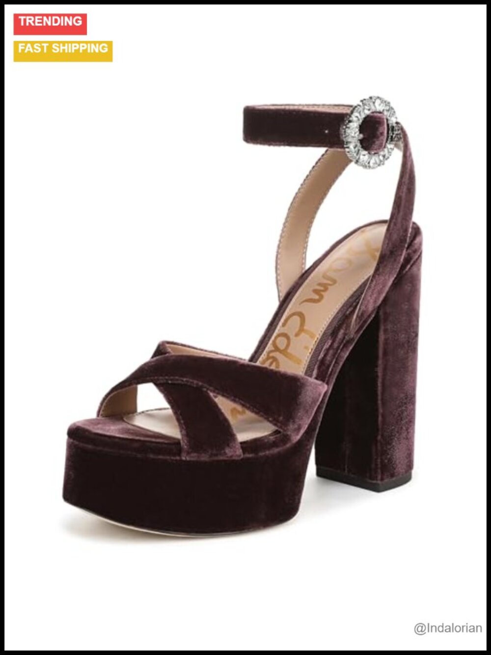 Sam Edelman Savannah Platform Heels Ankle Strap Buckle Open Toe 4.88 Inch